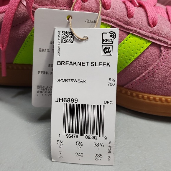 Adidas Breaknet Sleek Sneakers Womens US Size 7 Multi Cloudfoam Lace Up JH6899 - Picture 8 of 8